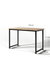 Mebars Narin Çalışma Masası 120x60 cm Meşe| Bilgisayar Masası | Home Office Ofis Masası | Metal Ayaklı Modern Ders ve Yazı Masası