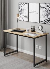 Demonte Metal Ayaklı Çalışma Masası 120x60 cm-Ev Ofis Bilgisayar Masası -Meşe