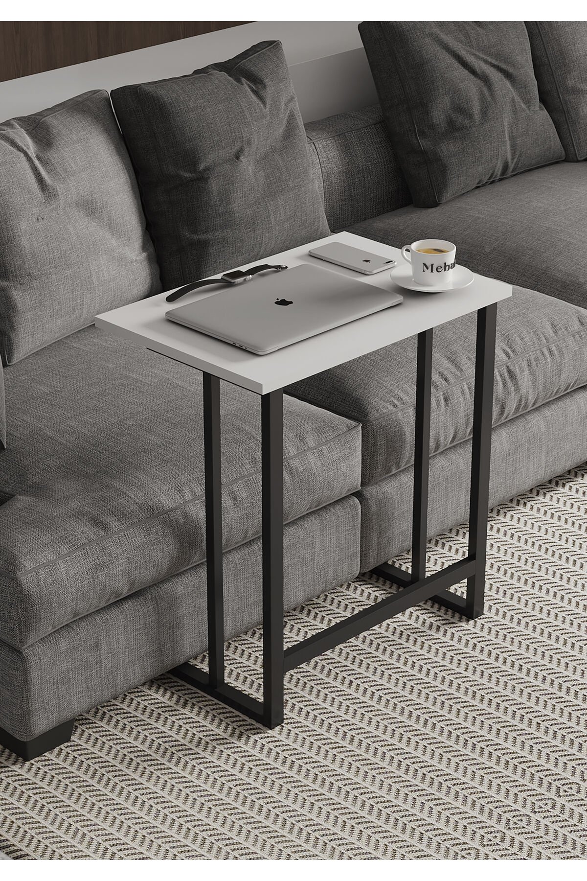 Çalışma Masası Kahvaltı Masası Servis Sehpası - Beyaz