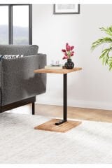 Metal Ayaklı C Sehpa Yan Sehpa Koltuk Sehpası Zigon Sehpa - Çam