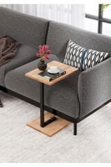 Metal Ayaklı C Sehpa Yan Sehpa Koltuk Sehpası Zigon Sehpa - Çam