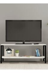 Oziba Tv ünitesi, Metal Ayaklı Televizyon Sehpası 120 cm - Beyaz