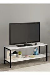 Oziba Tv ünitesi, Metal Ayaklı Televizyon Sehpası 120 cm - Beyaz