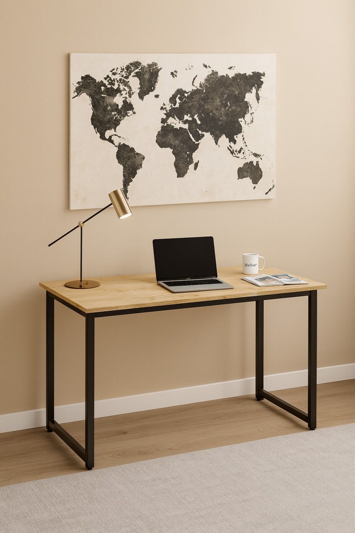 Narin Çalışma Masası Ofis Masası Bilgisayar Masası 120x60cm- Meşe