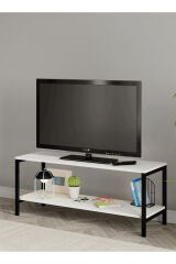 Oziba Tv ünitesi, Metal Ayaklı Televizyon Sehpası 120 cm - Beyaz