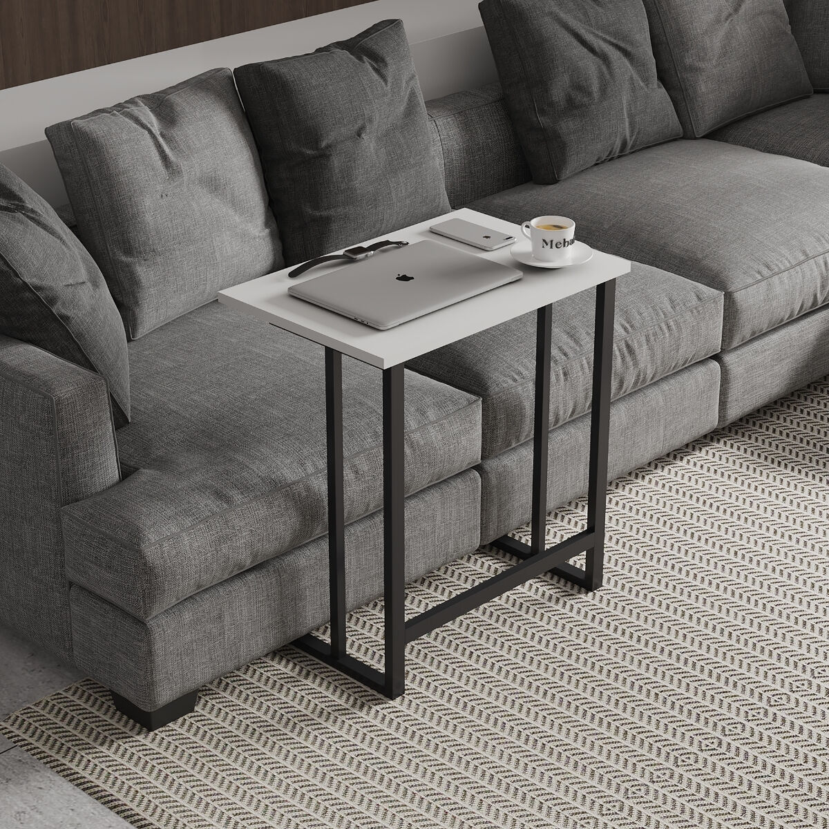 Çalışma Masası Kahvaltı Masası Servis Sehpası - Beyaz Beyaz