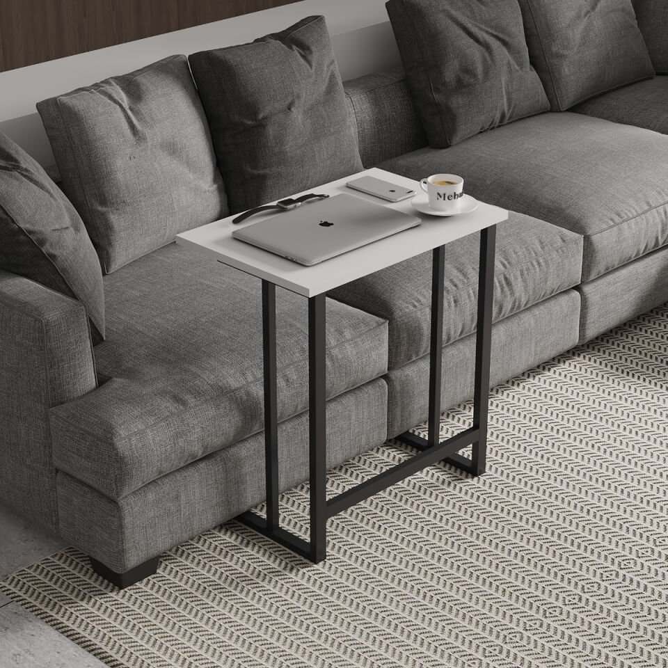 Çalışma Masası Kahvaltı Masası Servis Sehpası - Beyaz Beyaz