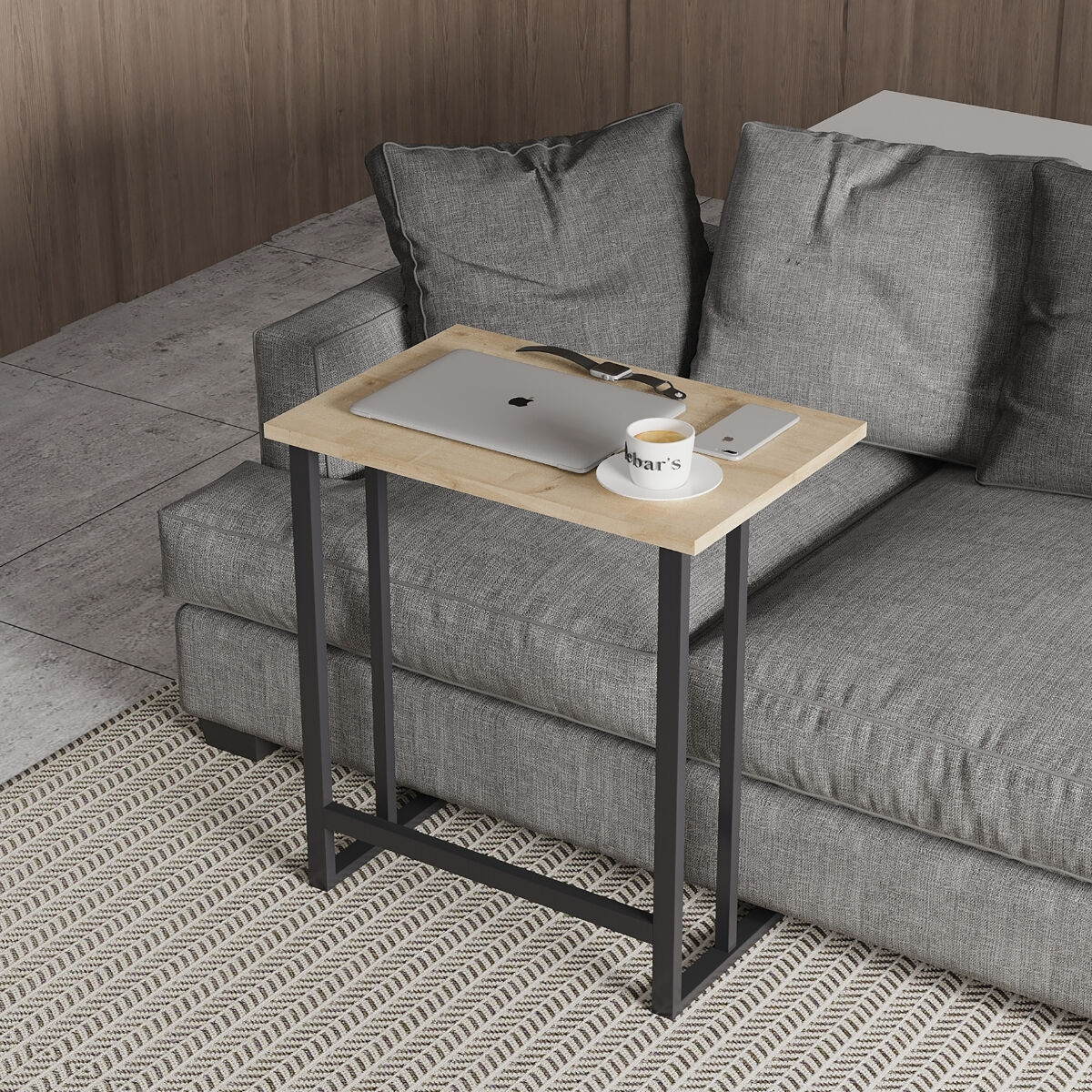 Çalışma Masası Laptop Sehpası Kahvaltı Masası Servis Sehpası - Safir Meşe Meşe