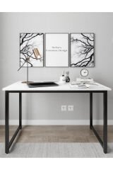 Demonte Metal Ayaklı Çalışma Masası 120x60 cm-Ev Ofis Bilgisayar Masası -Beyaz