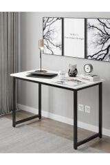 Mebars Narin Çalışma Masası 120x60 cm Beyaz | Bilgisayar Masası | Home Office Ofis Masası | Metal Ayaklı Modern Ders ve Yazı Masası