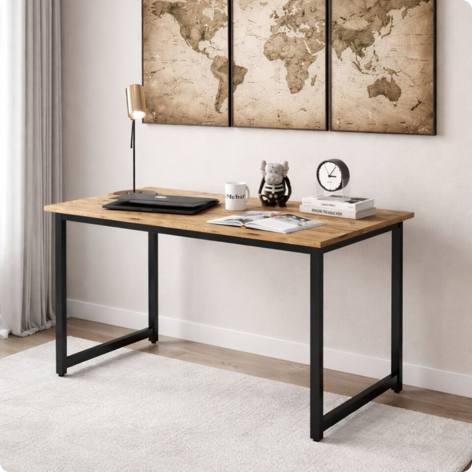 Narin Çalışma Masası Ofis Masası Bilgisayar Masası 120x60cm- Çam