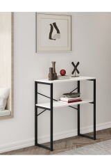 Özgen Dresuar, Kahve Köşesi, Raflı Metal Konsol - Beyaz 90 x 95