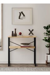 Özgen Dresuar, Kahve Köşesi, Raflı Metal Konsol - Meşe 90 x 95